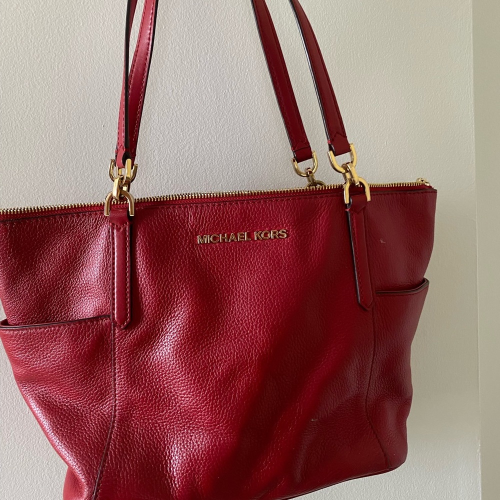 Michael Kors Cherry Red Tote Bag